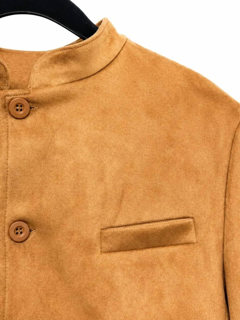Mens Tan Mandarin Collar Utility Jacket New | 238